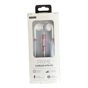 iWorld Wired Earbuds w/ Mic Rose Gold
